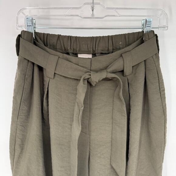 Chicos Casual Soft Utility Ankle Pants Women 4 Olive Green Belted Elastic Waist - Picture 4 of 9